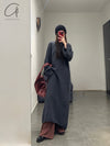 SWAYING 24 Autumn and Winter Seamless Strong Shrink Long Sleeve Dress SW-SW24AW2L13-SH Dark Gray SW-SW24AW2L12